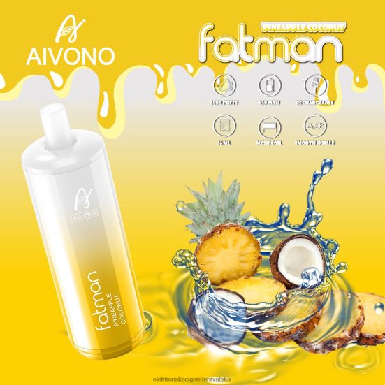 Jednokratni Vape Tisak - Aivono FATMAN 6800 ananas kokos L668DF29