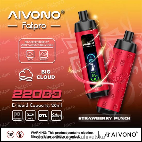 E Tekućina - Aivono Fatpro 22000 punč od jagoda L668DF8