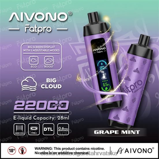 Elektronska Cigareta Petrol - Aivono Fatpro 22000 grožđana metvica L668DF2