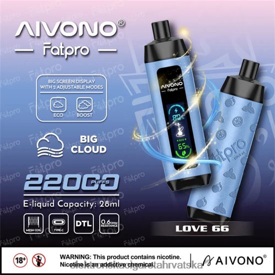 Jednokratni Vape Hrvatska - Aivono Fatpro 22000 ljubav 66 L668DF6