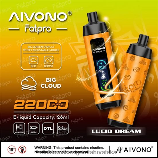 Smok Jednokratni Vape - Aivono Fatpro 22000 lucidan san L668DF7