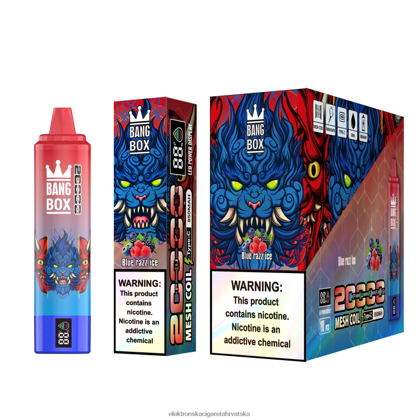 Smok Jednokratni Vape - Bang Box 20000 plavi razz led 66HPFL59